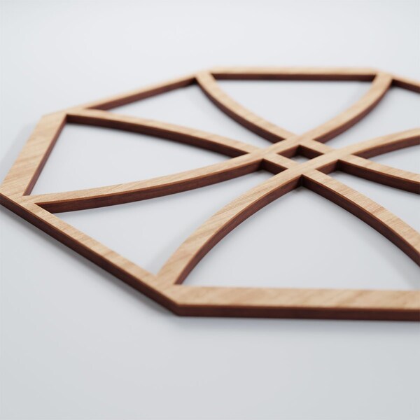 Ekena Millwork Medium Haswell Decorative Fretwork Wood Wall Panels, Alder, 15 3/8"W x 15 3/8"H x 3/8"T - WALW16X16X0375HWLAL