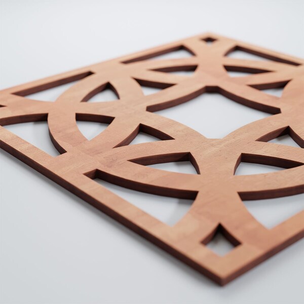 Ekena Millwork Medium Brownsville Decorative Fretwork Wood Wall Panels, Cherry, 15 3/8"W x 15 3/8"H x 3/8"T - WALW16X16X0375BNECH