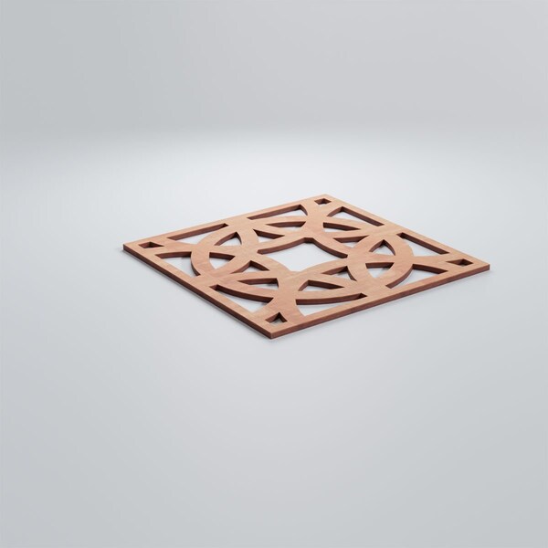 Ekena Millwork Medium Brownsville Decorative Fretwork Wood Wall Panels, Cherry, 15 3/8"W x 15 3/8"H x 3/8"T - WALW16X16X0375BNECH