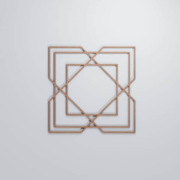 Ekena Millwork Large Lakewood Decorative Fretwork Wood Wall Panels, Wood (Paint Grade), 23 3/8"W x 23 3/8"H x 3/8"T - WALW24X24X0375LWDMF