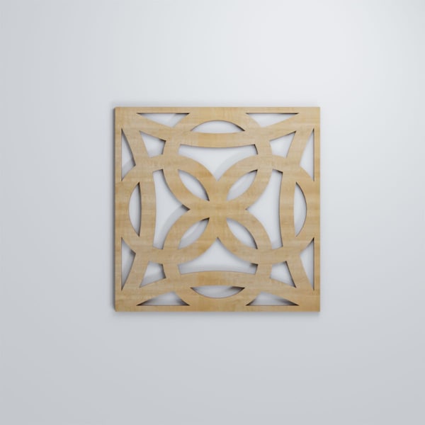 Ekena Millwork Medium Baytown Decorative Fretwork Wood Wall Panels, Hickory, 15 3/8"W x 15 3/8"H x 3/8"T - WALW16X16X0375BYTHI