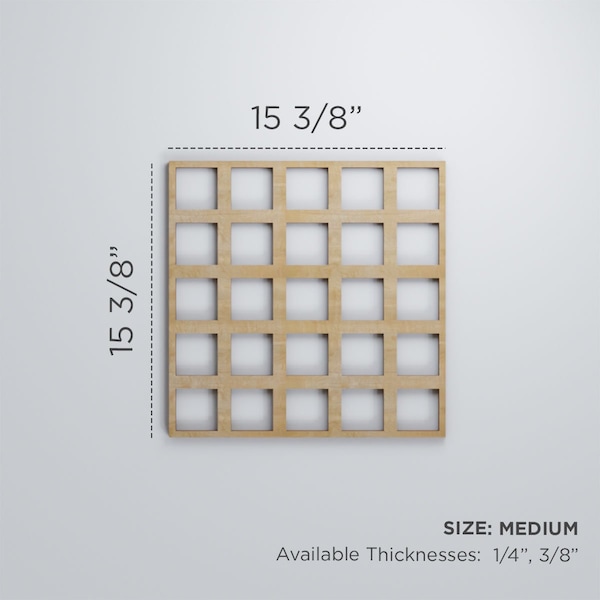 Ekena Millwork Medium Manchester Decorative Fretwork Wood Wall Panels, Walnut, 15 3/8"W x 15 3/8"H x 3/8"T - WALW16X16X0375MNCWA
