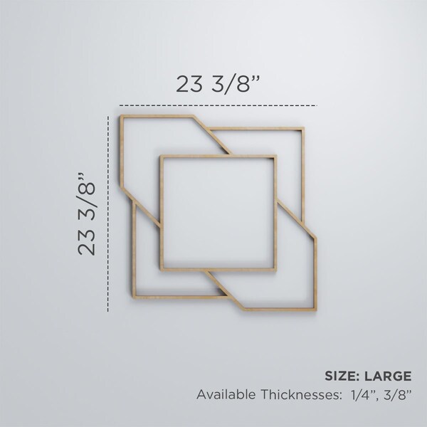 Ekena Millwork Large Monument Decorative Fretwork Wood Wall Panels, Alder, 23 3/8"W x 23 3/8"H x 3/8"T - WALW24X24X0375MMTAL