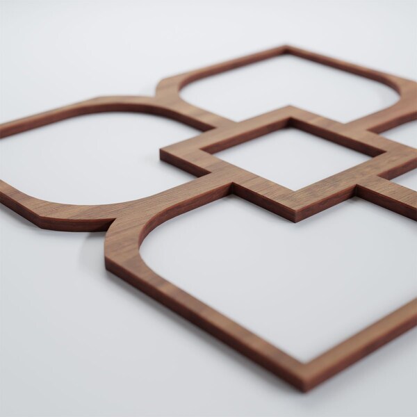 Ekena Millwork Medium Olivia Decorative Fretwork Wood Wall Panels, Walnut, 15 3/8"W x 15 3/8"H x 3/8"T - WALW16X16X0375OLVWA