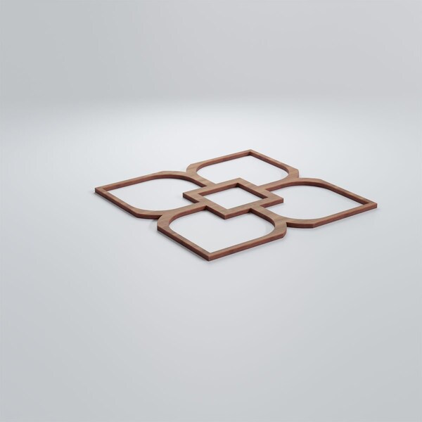 Ekena Millwork Medium Olivia Decorative Fretwork Wood Wall Panels, Walnut, 15 3/8"W x 15 3/8"H x 3/8"T - WALW16X16X0375OLVWA
