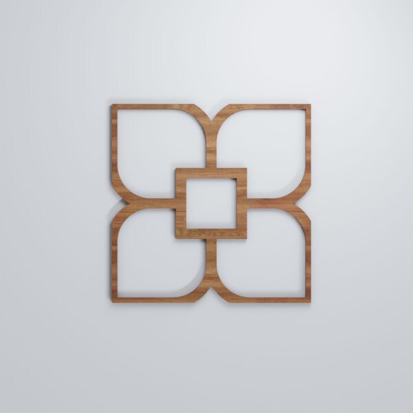 Ekena Millwork Medium Olivia Decorative Fretwork Wood Wall Panels, Walnut, 15 3/8"W x 15 3/8"H x 3/8"T - WALW16X16X0375OLVWA