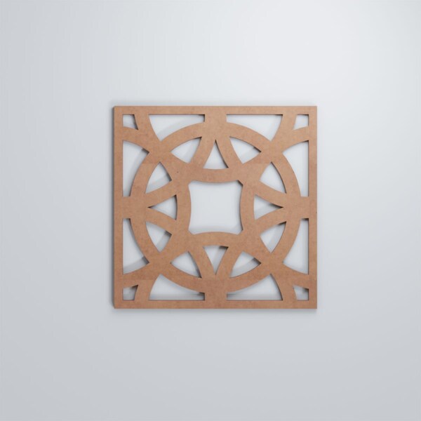 Ekena Millwork Medium Brownsville Decorative Fretwork Wood Wall Panels, Wood, 15 3/8"W x 15 3/8"H x 3/8"T - WALW16X16X0375BNEMF