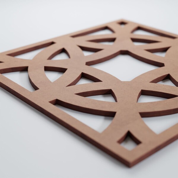Ekena Millwork Medium Brownsville Decorative Fretwork Wood Wall Panels, Wood, 15 3/8"W x 15 3/8"H x 3/8"T - WALW16X16X0375BNEMF