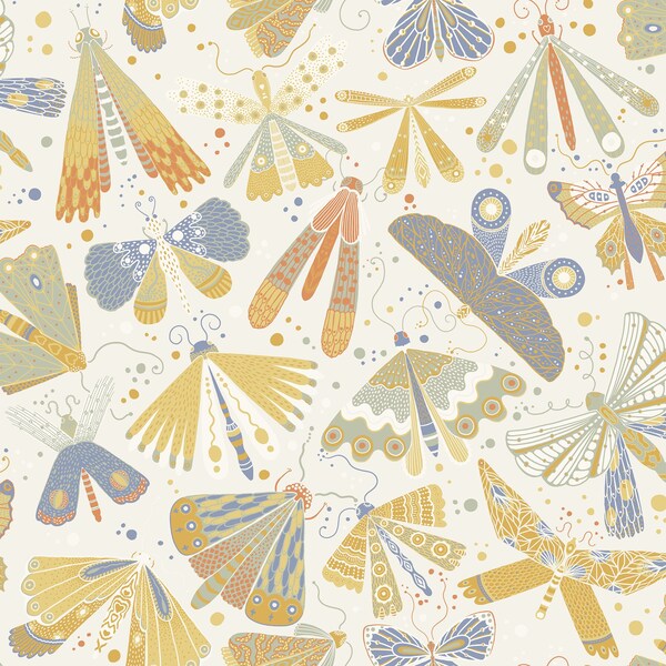 Manhattan Comfort Gennevilliers Flyga Gold Butterfly Bonanza 33 ft L X 209 in W Wallpaper - BR4111-63023