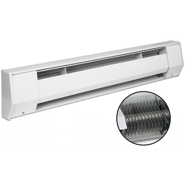King Electric CB Baseboard Heater 8' 240V 1500W White - 8CB2415BW