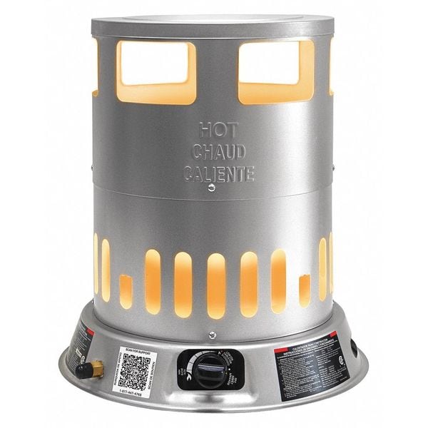 Dyna-Glo Portable Gas Floor Heater, Liquid Propane, Matchless Piezo, 50,000 to 80,000 BtuH, 15 29/32 in L - RMC-LPC80DG