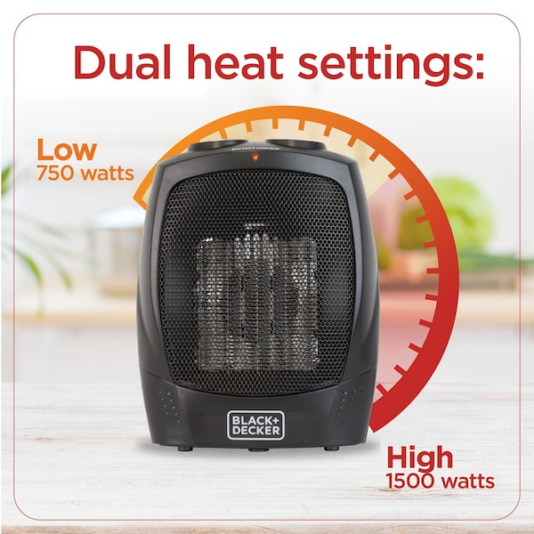 Black & Decker Personal 1500 Watt Electric Fan Compact Heater with Manual Control - BHDC201