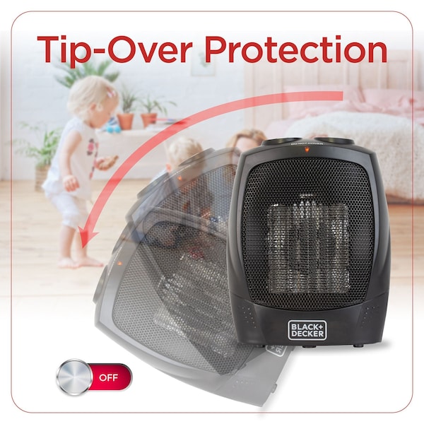 Black & Decker Personal 1500 Watt Electric Fan Compact Heater with Manual Control - BHDC201