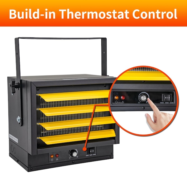 Edendirect 5000W Black Electric Garage Heater Micathermic Space Heater, 3 Heat Setting Control - HGM-50