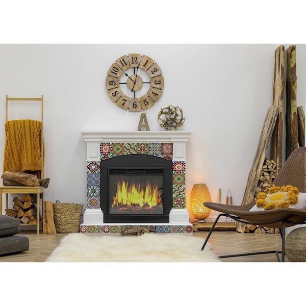 Homeroots 4 x 4 in. Mediterranean Mash Red Mosaic Peel & Stick Tiles - 399850
