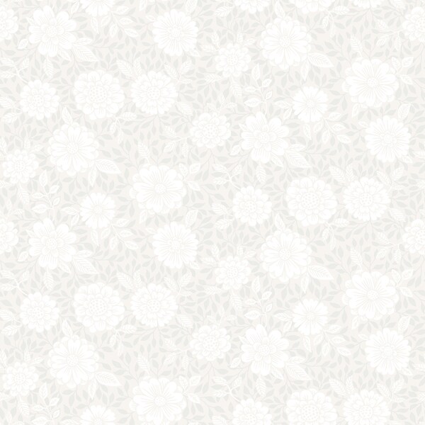 Manhattan Comfort Lewisville Lizette Light Grey Charming Floral 33 ft L X 209 in W Wallpaper - BR4080-15908