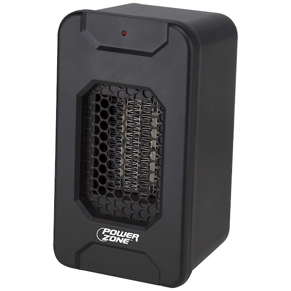 Powerzone Ceramic PTC Desk Heater, 2.92 A, 120 V, 350 W Heating, 1-Heating Stage, Black - HT1193