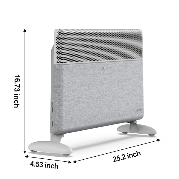 Edendirect 1500W Electric Tower Ceramic Heater, White, Tip-Over Protection, Wi-Fi Control - NCA1-4.5-PRO FABRIC W