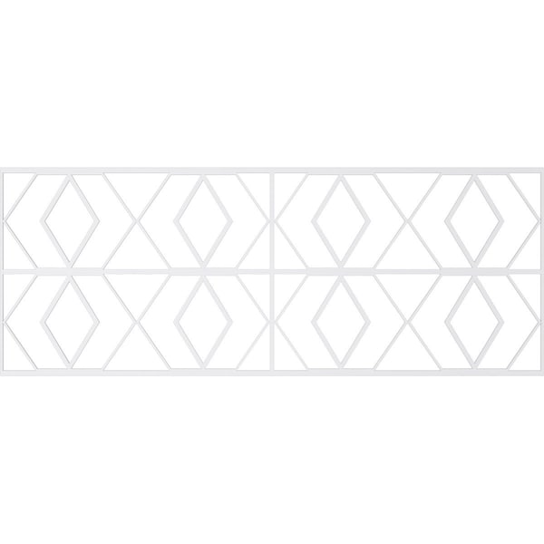 Ekena Millwork Set of Four Panels for 94 1/2"W x 36 1/4"H Hillrose Fretwork Wainscot Wall Paneling - WPKP18X01X47HRE