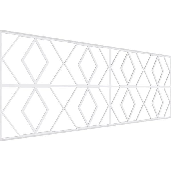 Ekena Millwork Set of Four Panels for 94 1/2"W x 36 1/4"H Hillrose Fretwork Wainscot Wall Paneling - WPKP18X01X47HRE