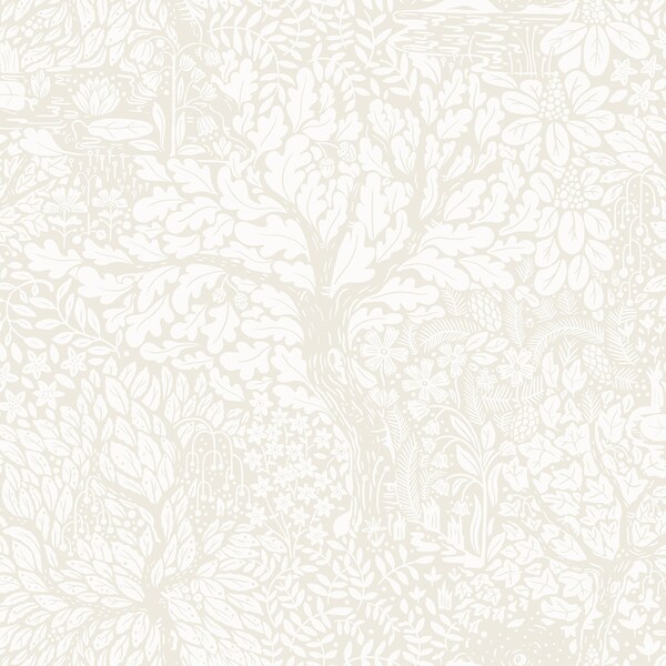 Manhattan Comfort Lisieux Olle Cream Forest Sanctuary 33 ft L X 209 in W Wallpaper - BR4080-83111