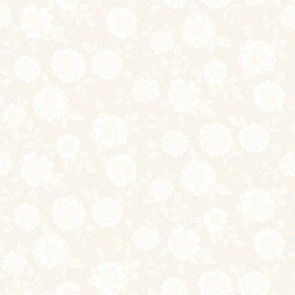 Manhattan Comfort Lewisville Lizette Cream Charming Floral 33 ft L X 209 in W Wallpaper - BR4080-15907