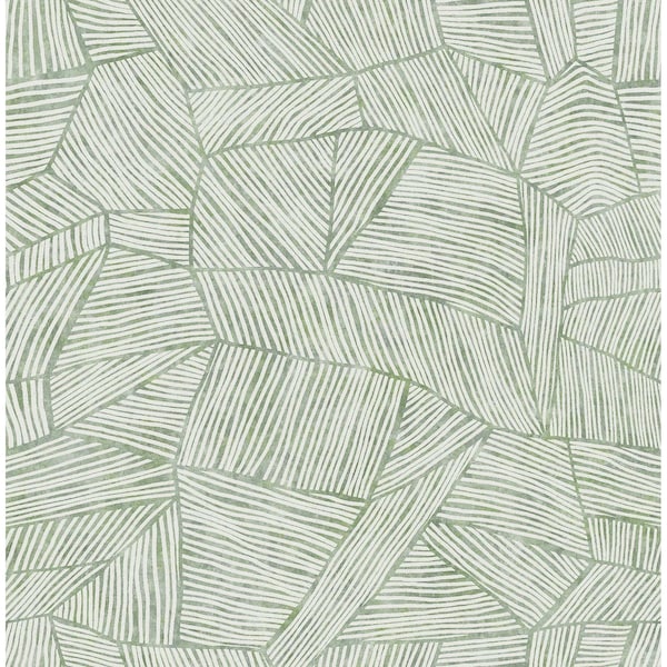 Manhattan Comfort Marignane Aldabra Green Textured Geometric 33 ft L X 205 in W Wallpaper - BR4014-26403
