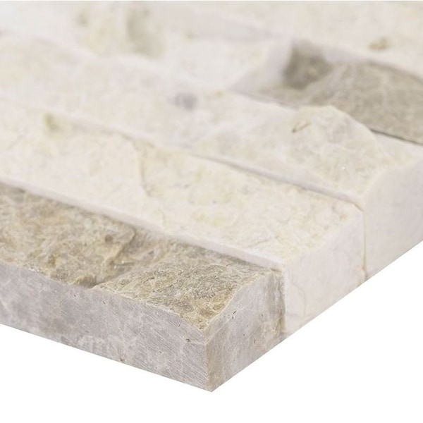 Msi Colorado Cream 6 in x 18 in Marble Splitface Corner Stacked Stone Ledger - ZOR-PNL-0142-SAM