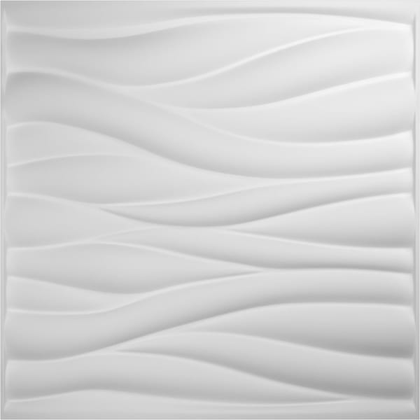 Ekena Millwork Ripple EnduraWall Decorative 3D Wall Panel, White, 19 5/8"W x 19 5/8"H - WP20X20RPWH