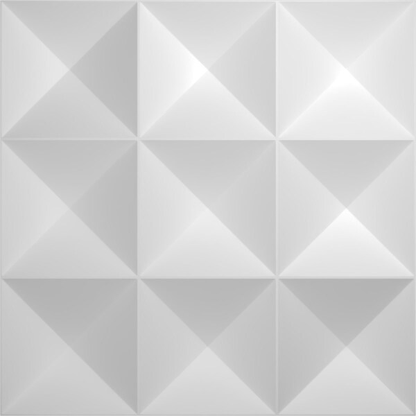 Ekena Millwork Benson EnduraWall Decorative 3D Wall Panel, White, 11 7/8"W x 11 7/8"H - WP12X12BEWH