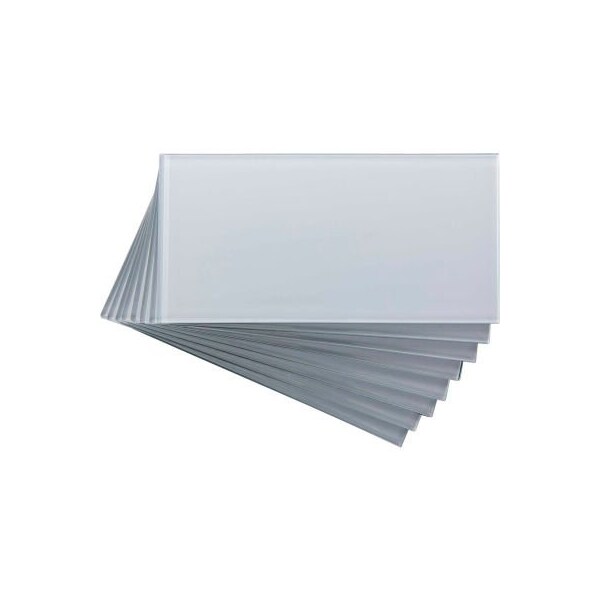 Acoustic Ceiling Products Aspect 3in X 6in Peel & Stick Glass Decorative Wall Tile in Frost, 8 Pack - - A50-63