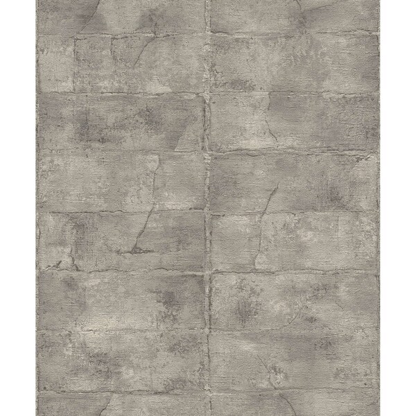 Manhattan Comfort Lansing Clay Grey Stone 33 ft L X 209 in W Wallpaper - BR4096-520156