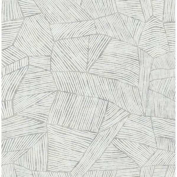 Manhattan Comfort Marignane Aldabra Grey Textured Geometric 33 ft L X 205 in W Wallpaper - BR4014-26402