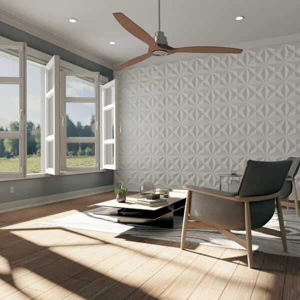 Ekena Millwork 11 7/8in. W x 11 7/8in. H Kent EnduraWall Decorative 3D Wall Panel Covers, Total 11.75 Sq. Ft., 12PK - WP12X12KEWH-CASE-12