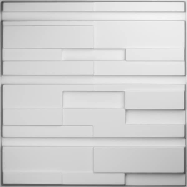 Ekena Millwork 19 5/8in. W x 19 5/8in. H Offset Brick EnduraWall 3D Wall Panel Covers Total 32.1 Sq. Ft., 12PK - WP20X20OBWH-CASE-12