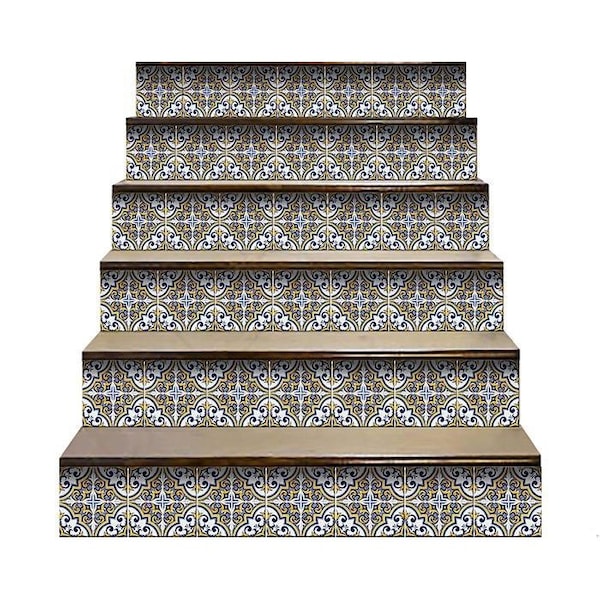 Homeroots 7 x 7 in. Neutral Yellow Gina Peel & Stick Removable Tiles - 400183