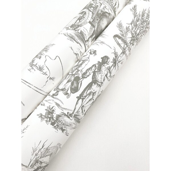 York Wallcoverings Seasons Toile Grey Wallpaper - GR5922