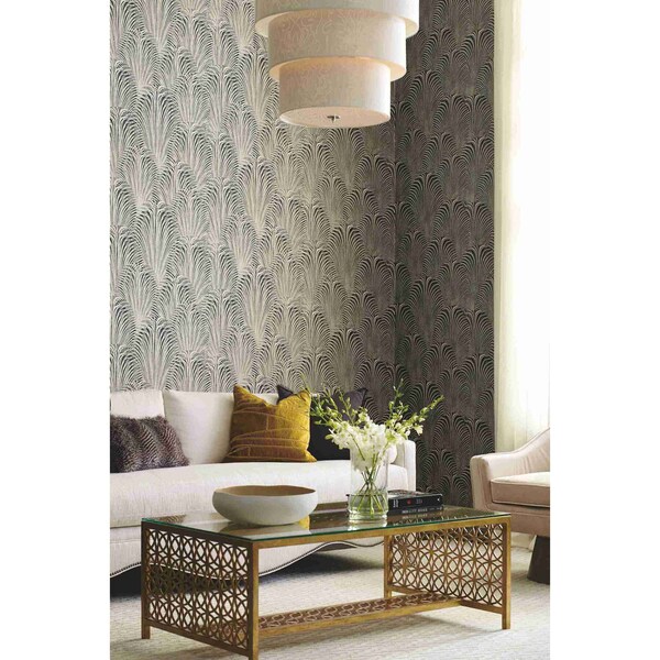 York Wallcoverings Deco Fountain Black Wallpaper - OL2768