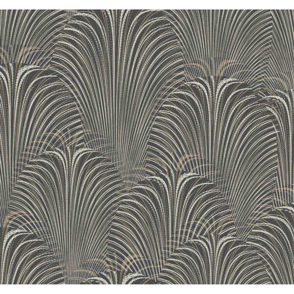 York Wallcoverings Deco Fountain Black Wallpaper - OL2768