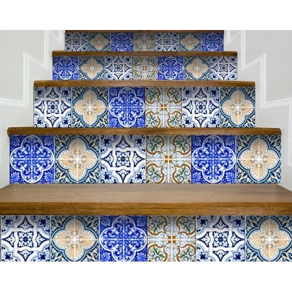 Homeroots 8 x 8 in. Bella Mix Mosaic Yellow Removable Peel & Stick Tiles - 400254