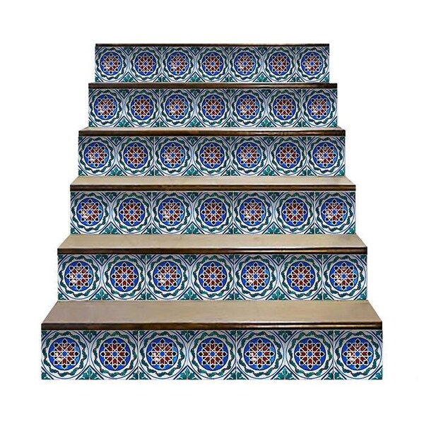 Homeroots 8 x 8 in. Augustine Blue Removable Peel & Stick Tiles - 400294