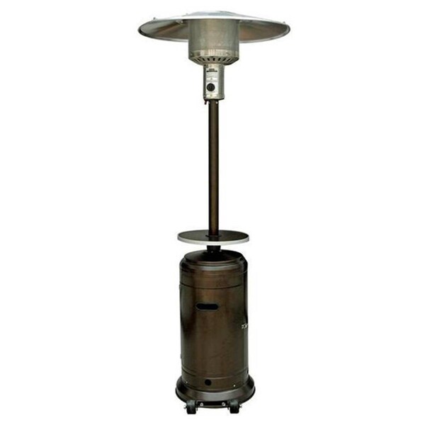 Gardencontrol 87 in. Tall Hammered Bronze Patio Heater With Table - GA40315