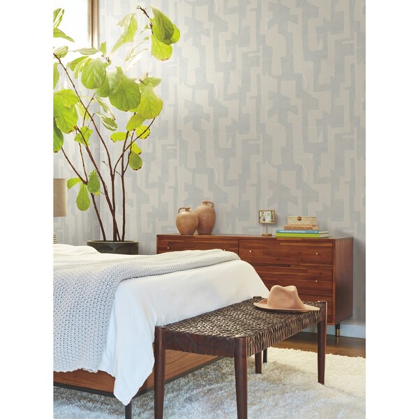 York Wallcoverings Modern Tribal Neutral and Grey Wallpaper - AG2105