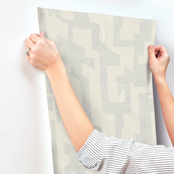 York Wallcoverings Modern Tribal Neutral and Grey Wallpaper - AG2105