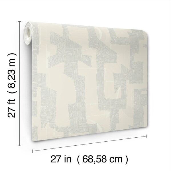 York Wallcoverings Modern Tribal Neutral and Grey Wallpaper - AG2105