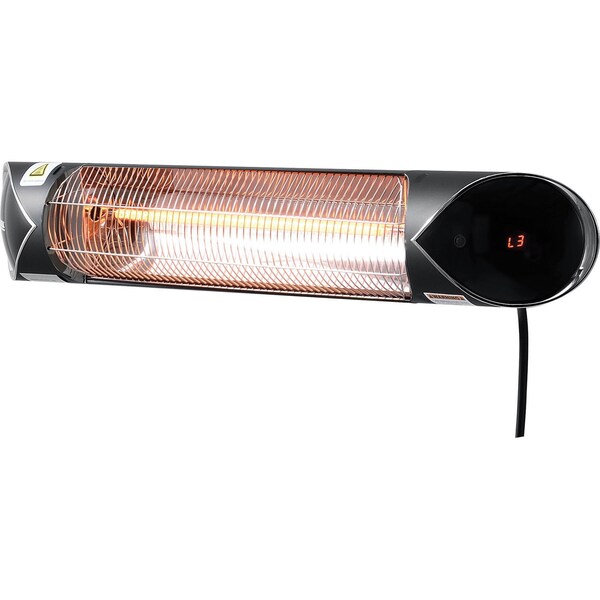Global Industrial Infrared Patio Heater With Remote Control, 1500W, 120V, Wall/Ceiling Mount - 246718