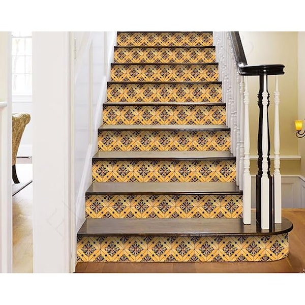 Homeroots 8 x 8 in. Golden Rio Yellow Removable Peel & Stick Tiles - 400349