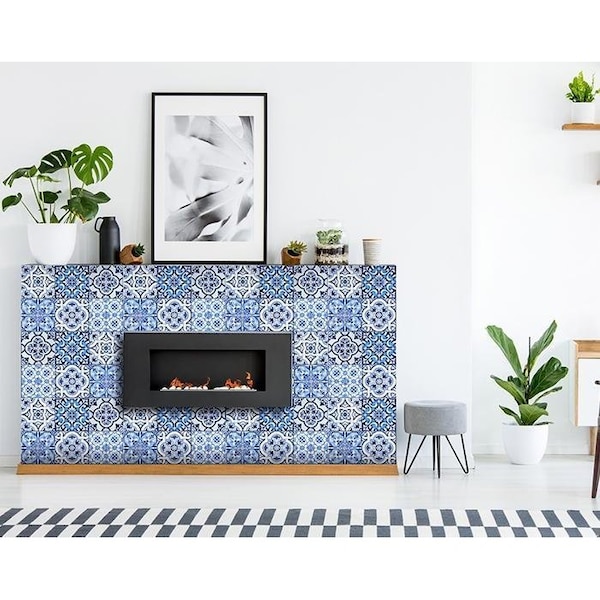 Homeroots 6 x 6 in. Azul Multi Blue Mosaic Peel & Stick Tiles - 400327