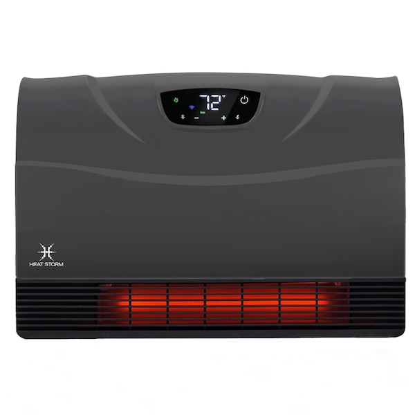 Heat Storm Infrared Space Heater, WIFI, Wall Mount, Digital Display, Adjustable Thermostat, 1500W, 120V, White - HS-1500-PHXG-WI