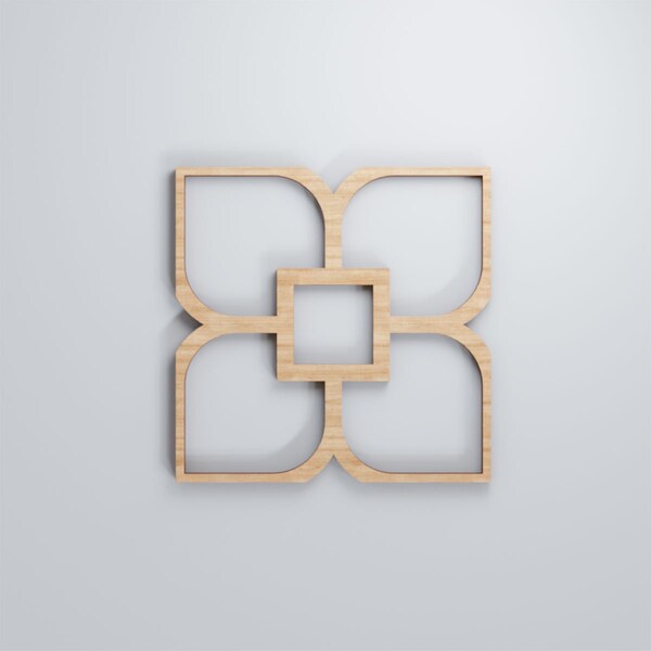 Ekena Millwork Extra Small Olivia Decorative Fretwork Wood Wall Panels, Alder, 7 3/8"W x 7 3/8"H x 3/8"T - WALW08X08X0375OLVAL